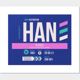 Hanoi (HAN) Airport Code Baggage Tag Posters and Art